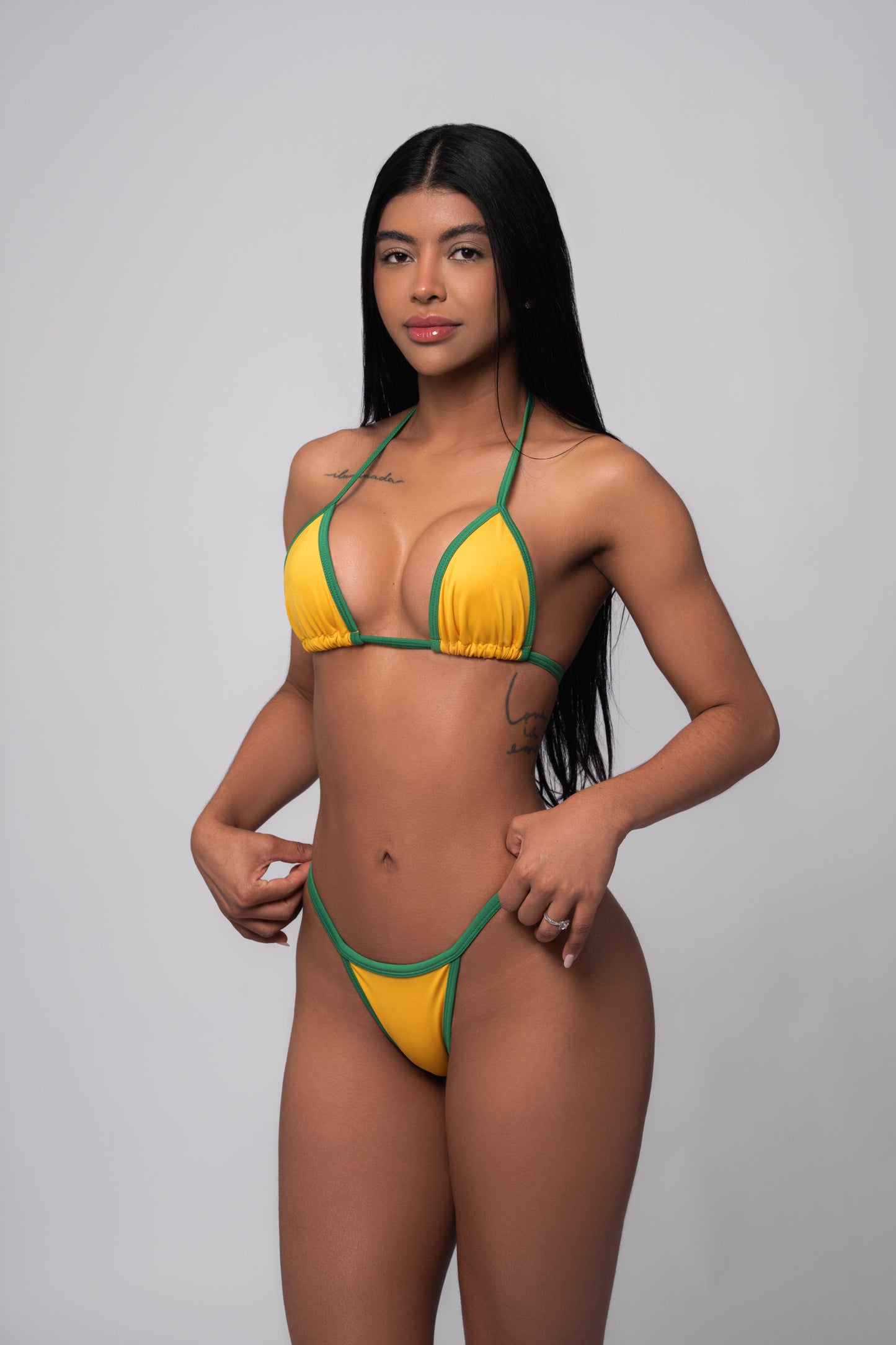 Yellow green bikini set